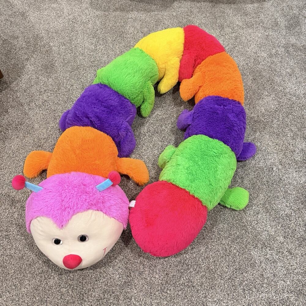 Toys "R" Us Jumbo Plush Rainbow Caterpillar 92" Large Multi-Color Stuffed Animal